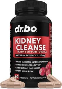 Kidney Cleanse Detox Support Supplement - Natural Cranberry, Juniper Berries, Buchu & Uva Ursi Extract to Help Repair Kidneys, Bladder Control & Urinary Tract Health - Herbal Renal Blend Formula Pills