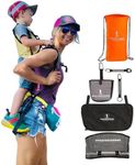 Piggyback SCOUT Toddler Carrier Backpack Deluxe with 6-Piece Accessory Set: Hip Belt, Carry Bag, Side Pocket, Mud Flap, Water Bottle & More - For Ages 2-4 (Under 50 lbs) - Hiking & Travel