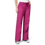 WonderWink Women's Wonderflex Faith Scrub Pant, Hot Pink, Large