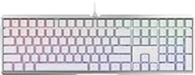 Cherry MX 3.0 S Wired Mechanical Gaming Keyboard. Aluminum Housing Built for Gamers w/MX Red Silent Switches. RGB Backlit Color Display Over 16m Colors. from The Makers of MX. Full Size. Pure White.