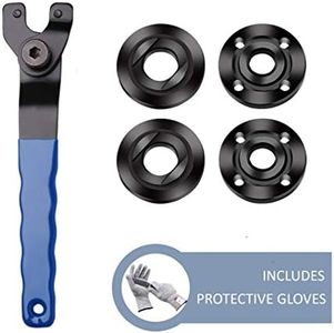 Grinder Wrench Grinder Shaft Nut 5/8-11 4 Pcs Compatible with Makita Milwaukee Dewalt Metabo Grinder Parts Bosch Ryobi Black Decker 4.5" 5" Protective Gloves Included