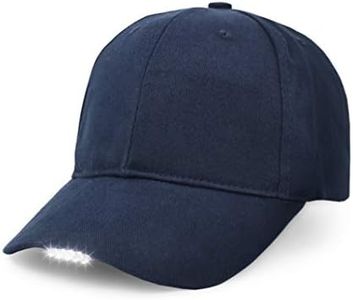 UltraKey Hands Free LED Baseball Cap, Light Glow Bright Women Men Sport Hat Dark for Outdoor Jogging Breathable Snapback Hats Hip Hop Party Holiday Blue