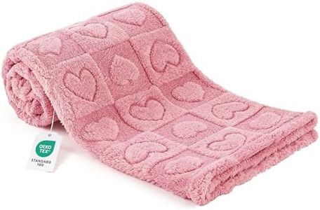 gogobunny Calming Plush Dog Cat Blanket 300GSM Coral Fleece, Ultra-Soft Machine Washable Pet Bedding for Small Medium Dogs Cats Puppies Kittens (Pink, 40x50)