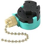 Ceiling Fan Replacement Parts Zing Ear ZE-268S6, Ceiling Fan Switch 3 Speed 4 Wire Pull Chain Cord Switch Speed Control Compatible with Hunter Ceiling Fans Wall Lamps (Brass Pull Chain)