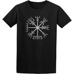 Viking Vegvisir Compass, Nordic Runes t shirt, premium soft cotton ethical tee, available in a range of colours