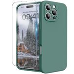 INGIDO for iPhone 16 Pro Max Case, Liquid Silicone Case with Camera Protection Soft Gel Rubber Cover with Microfiber Lining Shockproof Protective Phone Case for iPhone 16 Pro Max 6.9", Pine Green