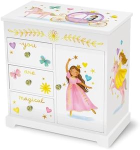 Musical Princess Jewellery Box for Girls - Kids Dancing Princess Music Box with Mirror, Fairytale Gifts for Little Girls, Jewellery Boxes, Childrens Birthday Gift, Ages 3-10