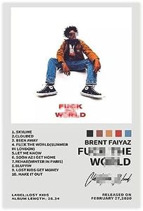 Okeymed Rapper Poster Brent Faiyaz Posters Fu*k The World Music Album Cover Canvas Poster Wall Art Decor Print Picture Paintings for Living Room Bedroom Decoration Unframe:16x24inch(40x60cm
