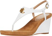 Lauren Ralph Lauren Women's Jeannie Wedge Sandal, White, 7 UK