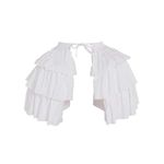 DUNHAO COS Women's White Crinoline Pannier Underskirt Victorian Dress Petticoat, Ruffle Double Pannier, One Size