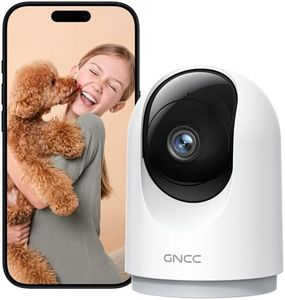 GNCC 2K 3MP Caméra Surveillance WiFi Interieur 360° Caméra Connectée Smartphone pour Bébé/Animaux Détection IA Audio bidirectionnel Alertes APP 2,4GHz Compatible Alexa
