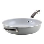 Farberware EcoAdvantage Ceramic Nonstick Deep Frying Pan/Skillet with Helper Handle, 12.5 Inch, Gray