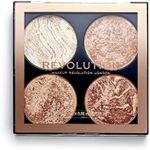 Makeup Revolution Cheek Kit, Face Bronzer & Highlighter Palette, Highly Pigmented Shimmer Formula, 4 Shades, Don't Hold Back, 8.8g