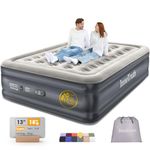 InnoTruth - Queen Air Mattress with Built-in Pump, 18 Inch Raised Inflatable Mattress for Guests and Home, Inflatable Mattresses, Ideal for Home Use and Outdoor Camping