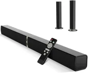 MZEIBO TV Sound Bar, 60W Sound Bars for Smart TV, Bluetooth 5.0 Soundbar for TV, 31.5 Inch Wired & Wireless Detachable Sound Bar with ARC/Optical/AUX, Enhanced Home Theater Audio for Smart TV