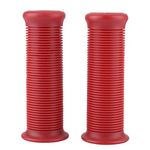 Motorcyle Hand Grips, 2Pcs 1inch 25mm Universal Motorcycle Vintage TPU Handle Handlebar Grip (Red)