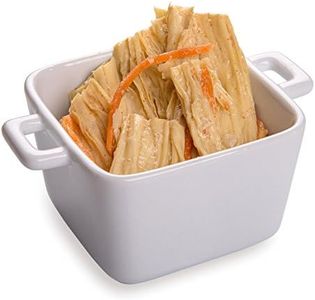 Restaurantware 7 Ounce White Casserole Dishes 10 Square White Baking Dishes - Oven Safe Chip Resistant White Porcelain Casserole Dishes with Handles for Snacks Sauces Or Desserts