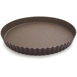 Paderno World Cuisine 11 Inch Fluted Non-Stick Tart Pan with Removable Bottom