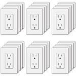 [30 Pack] BESTTEN 15 Amp Decorator Receptacle Outlet with Tamper Resistant, 15A Electrical Wall Outlet, Screwless Wallplate Included, for Commercial and Residential Use, cUL Listed, White