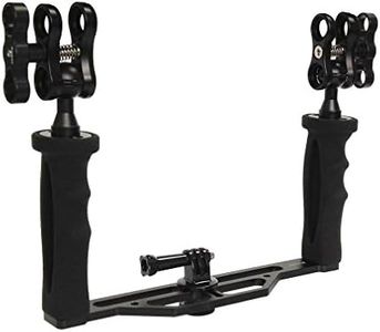 SHOOT Estabilizador de Mano Bandeja de Mano Dual para GoPro, cámara DSLR y Puerto de Domo para conectar con luz LED de Video con 2 adaptadores de Montaje de Cabeza esférica