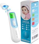 Ear Thermometer for Baby, ELERA Infrared LCD Thermometer with Automatic Switching Mode of Ear & Forehead, 1s Measurement, 4 Color Backlight Display with Fever Indicator