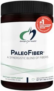 Designs for Health PaleoFiber - 12 Digestive Fiber Blend Powder Supplement with Psyllium Husk, Flax + Apple Pectin - Prebiotic Gut Support, Unflavored + Unsweetened - Vegan (60 Servings / 300g)