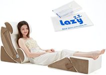 Lazyzizi 6pcs Orthopedic Bed Wedge Pillow Set, Memory Foam Wedge Pillow for Sleeping, Knee, Lumbar and Back Pain Relief Adjustable Bed Pillow - Acid Reflux, Anti Snoring & GERD Sleeping, Brown