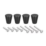 sourcing map 20x23mm Drawer Knobs, 4pcs Aluminum Alloy Wardrobe Pull Handles Black