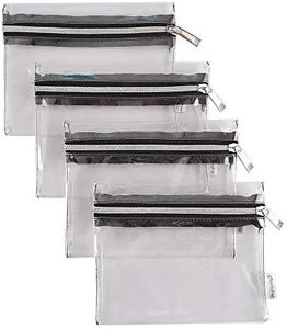 Augbunny Clear Vinyl Zipper Multi-purpose Waterproof Office Home Supply Organizers toiletry Pouch Tool Bag 4-pack