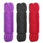 EYLEER 32 Feet Soft Durable Skin Friendly Cotton Silk Rope Cord for Cosplay DIY Craft All Purpose,Pack of 3 (Multicolors)