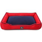 Heads Up For Tails Classic Lounger Beds for Dogs - Red with Navy - XL