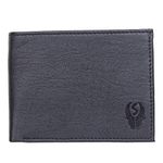 SAMTROH Black Album Design PU Leather Wallet for Men I 2 Card Slots I 2 Currency & Secret Compartments I 6 ID Card Slots