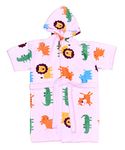 The Little LOOKERS Swimming Bath Gown for Kids, Bath Gown for Baby Boys/Baby Girls | Swimming Gown for Kids (Bunny Hood Pink, 6 Months-2 Years Kids (Small)) Print May Very