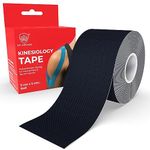 MY ARMOR Kinesiology Tape for Physiotherapy, Kinesio Tape for Sports Injury Pain Relief Muscle Tape for Shoulders, Arms, Ankles Athletic Tape for All Body Exercise Pain Support - 5Cm x 5Mt, Black