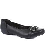 Pavers Ladies Wide Fit Slip-On Pump in Black - Durable Easy Clean Faux Leather - Supportive Lightweight Sole for Everyday Elegance - Size UK 8 / EU 41