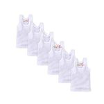 KIKE New Born Baby Pure Cotton Printed Regular Fit Sando Innerwear Baniyan Kids Vest Infants Sleeveless Undershirts for Cute Boys Girls 0-24 Months Pack of 6 (6-12 Months, White Printed Vest)