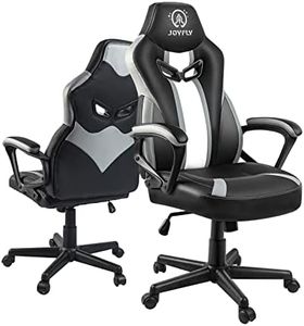 JOYFLY Silla Gaming Ergonómica Silla Gamer con Cojín Lumbar Silla de Juegos Cuero Sintético PU PC Silla Computadora con Ajustable en Altura(Negro)