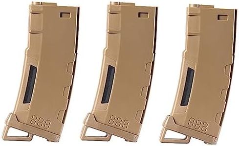 Lancer Tactical Airsoft M4 M16 Series Polymer 130 Round Transparent Window High Speed Mid-Cap Airsoft Magazine -Pack of Three (Tan)