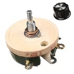 Fielect 50W 1K Ohm Ceramic Wire Wound Potentiometer Linear Rotary Resistor Rheostat with Knob for Industiral Machinery RPM Adjustment