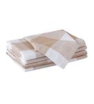 Encasa Kitchen Cloth for Cooking | Cotton Hand Towel for Drying Dishes | 70x45 cm Tea Towels | Highly Absorbent for Cleaning & Quick Drying of Plates & Glasses | Buffalo Beige Checks (Set of 4 Pieces)