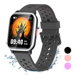 Lively Life Fitness Tracker for Kids, Activity Tracker, Smart Watch with Pedometer, Heart Rate & Sleep Monitor, Stopwatch, IP68 Waterproof, Sports Watch with Games, Gifts for Boys Girls Teens-Black