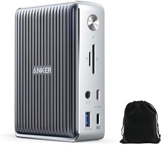 Anker 577 Docking Station 13-in-1 Thunderbolt 3 Dock, 85W Charging, Dual 4K Display, 40Gbps Data Transfer, USB-C PD, HDMI, Ethernet, SD Card Reader, for MacBook Pro/Air, Dell, Lenovo, Includes Pouch