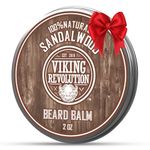 Viking Revolution - Beard Balm - Natural Beard Balm For Men With Argan & Jojoba Oils- Styles, Strengthens & Softens - Beard Wax - Gifts For Men - Sandalwood - 57 g