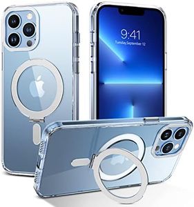 GUAGUA Magnetic Slim Case for iPhone 13 Pro Max Compatible with MagSafe, Magnetic Kickstand iPhone 13 Pro Max Case Transparent Cover Phone Cases for iPhone 13 Pro Max 6.7 Inch, Clear