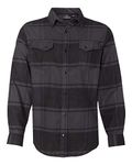 Burnside Men's 8219 Snap Front Long Sleeve Plaid Button Up Flannel Shirt (3X-Large, Black)