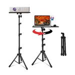 WILD TIGER COLLECTION WTC Projector Stand, Laptop Tripod Stand with Adjustable Height, Gooseneck Phone Holder, with Projector Stand Tray, Portable Laptop Stand, 22.5 inch to 63 inch