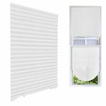 Window Blinds No Drilling,Temporary Blinds for Windows Instant Stick on Curtains Blinds Light Filtering,Privacy Protection for Bedroom Bathroom Kitchen Self Adhesive Blinds with Clips