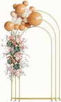 Aienvey Wedding Arch Set of 3, Gold Metal Arch Backdrop Stand, Balloon Arch Stand Wedding Arch Frame for Ceremony Decoration (Gold, 7.2FT, 6.6FT, 6FT Arch Backdrop)