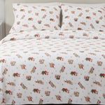Great Bay Home Flannel Sheet Set King Size - 100% Turkish Cotton, Double-Brushed, Winter Bed Sheets - Ultra-Soft, Cozy, 4-Piece Rustic Bedding Set (Sloth)