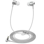 Betron B550 Earphones Wired Headphones In Ear Noise Isolating Earbuds with Bass Tangle-Free Cable 3.5mm Jack, Silver